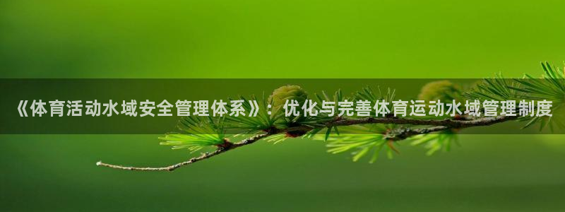 678体育官网下载：《体育活动水域安全管理体系》：优化与完善体育运动水域管理制度