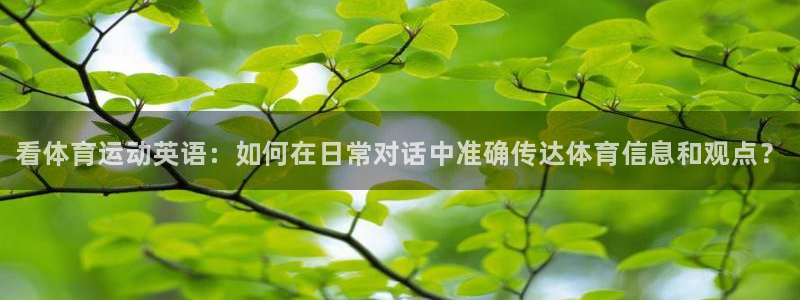 678体育：看体育运动英语：如何在日常对话中准确传达体育信息和观点？